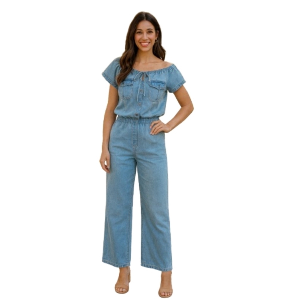 Y2k 90s Newport News Jeanology Denim Jumper, Womens 8